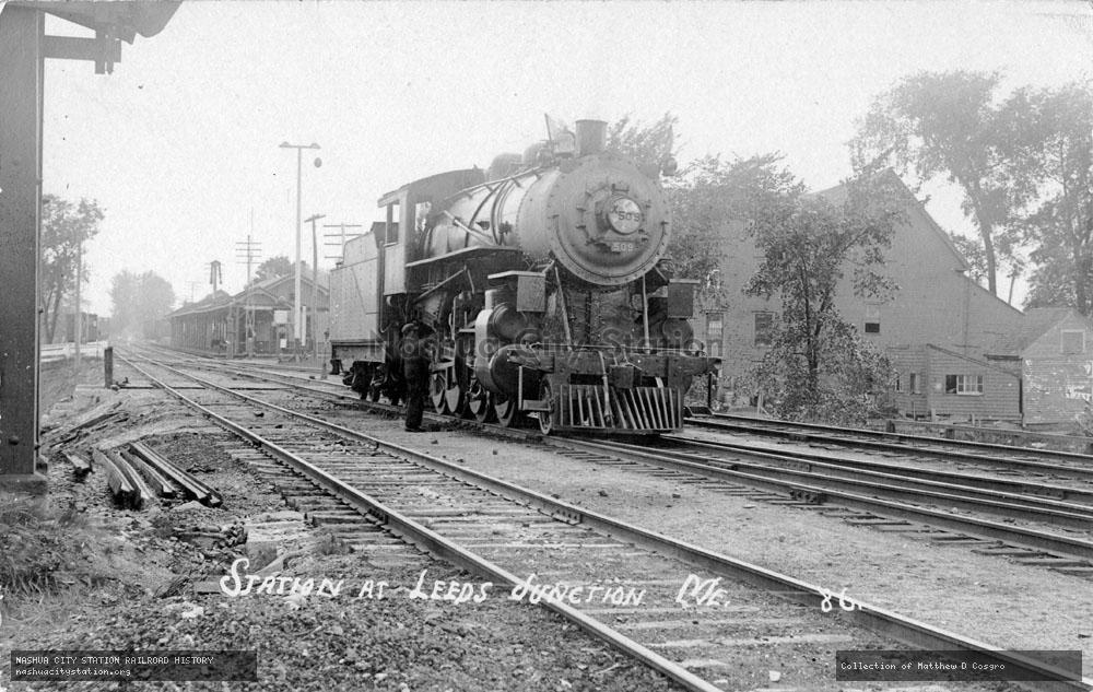 Postcard: Station at Leeds Junction, Maine